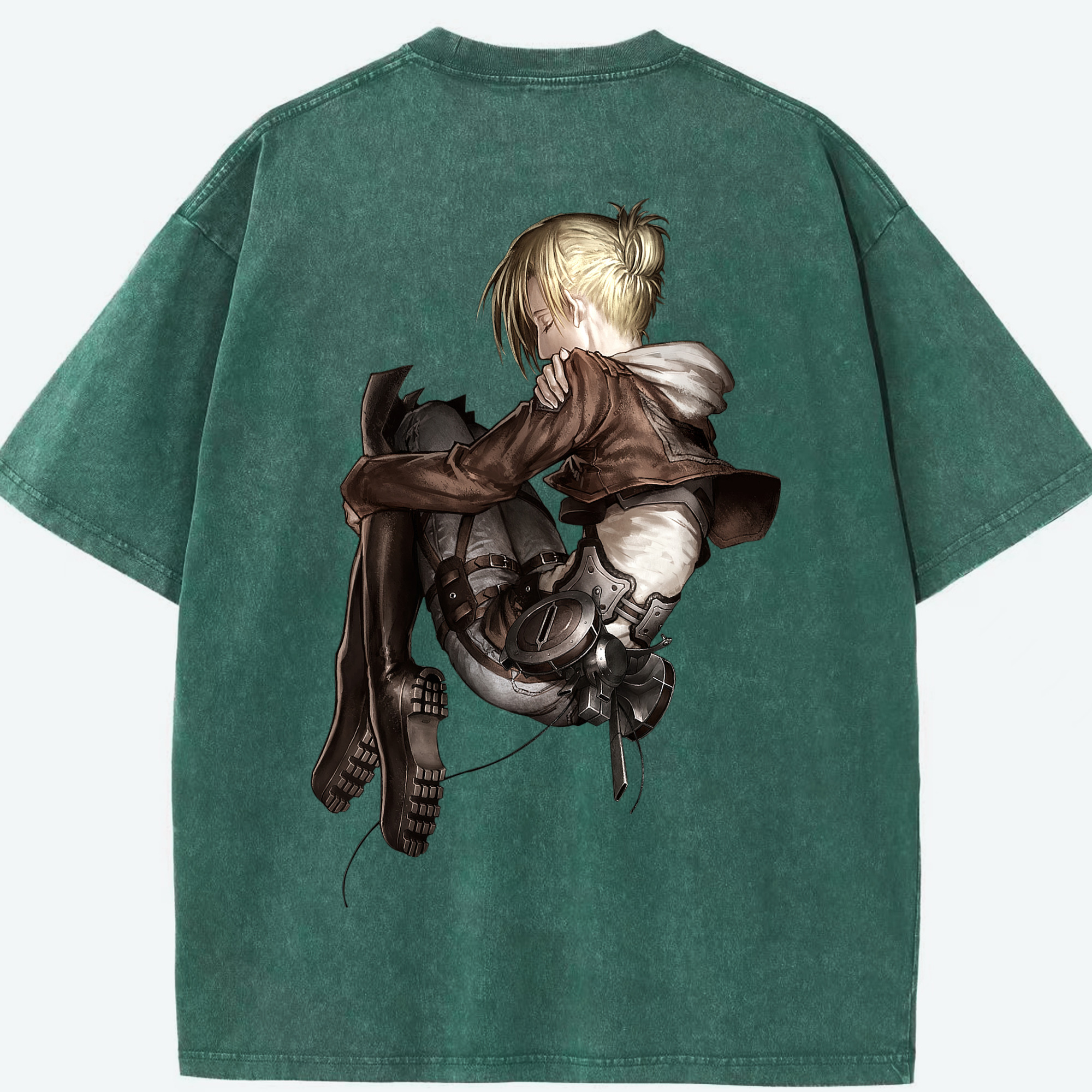 （画像用） 進撃の巨人 アニ・レオンハート Attack on Titan Annie Leonhart 綿100% ヴィンテージ風 半袖Tシャツ（背面プリント）